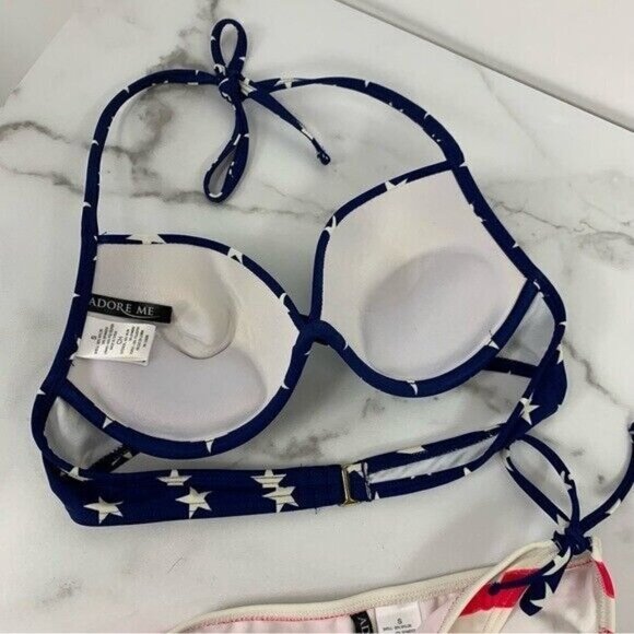 American Flag Two Piece Push-Up Padded Bikini Size Small - Picture 7 of 12